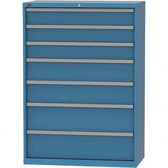 LISTA - 7 Drawer, 84 Compartment Bright Blue Steel Modular Storage Cabinet - Apex Tool & Supply