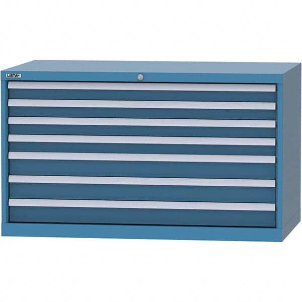 LISTA - 7 Drawer, 99 Compartment Bright Blue Steel Modular Storage Cabinet - Apex Tool & Supply