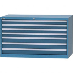 LISTA - 7 Drawer, 99 Compartment Bright Blue Steel Modular Storage Cabinet - Apex Tool & Supply