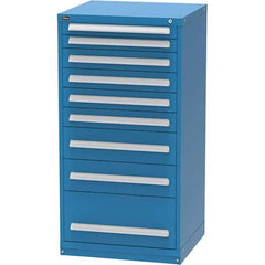 Vidmar - 9 Drawer Bright Blue Steel Modular Storage Cabinet - Apex Tool & Supply