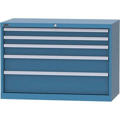 LISTA - 5 Drawer, 84 Compartment Bright Blue Steel Modular Storage Cabinet - Apex Tool & Supply
