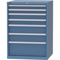 LISTA - 7 Drawer, 45 Compartment Bright Blue Steel Modular Storage Cabinet - Apex Tool & Supply