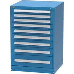 Vidmar - 9 Drawer, 344 Compartment Bright Blue Steel Modular Storage Cabinet - Apex Tool & Supply