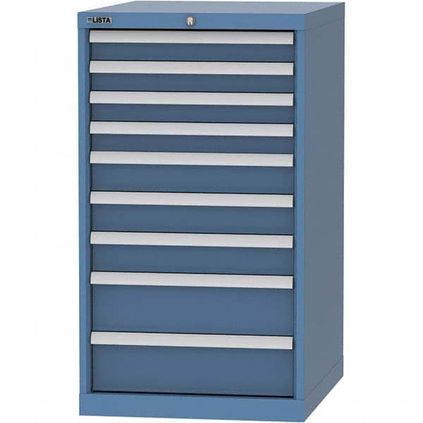 LISTA - 9 Drawer, 99 Compartment Bright Blue Steel Modular Storage Cabinet - Apex Tool & Supply