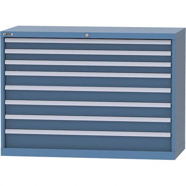 LISTA - 8 Drawer, 99 Compartment Bright Blue Steel Modular Storage Cabinet - Apex Tool & Supply