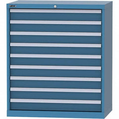 LISTA - 9 Drawer, 84 Compartment Bright Blue Steel Modular Storage Cabinet - Apex Tool & Supply