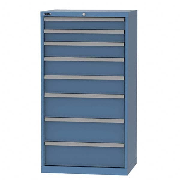 LISTA - 8 Drawer, 124 Compartment Bright Blue Steel Modular Storage Cabinet - Apex Tool & Supply