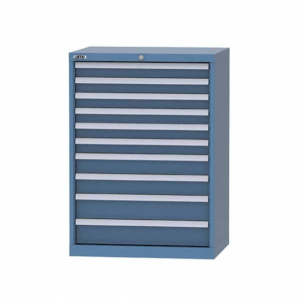 LISTA - 9 Drawer, 124 Compartment Bright Blue Steel Modular Storage Cabinet - Apex Tool & Supply