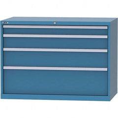 LISTA - 4 Drawer, 99 Compartment Bright Blue Steel Modular Storage Cabinet - Apex Tool & Supply