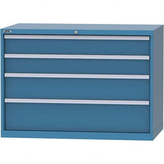 LISTA - 4 Drawer, 99 Compartment Bright Blue Steel Modular Storage Cabinet - Apex Tool & Supply