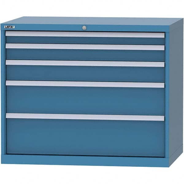 LISTA - 5 Drawer, 99 Compartment Bright Blue Steel Modular Storage Cabinet - Apex Tool & Supply
