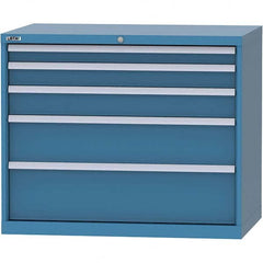 LISTA - 5 Drawer, 99 Compartment Bright Blue Steel Modular Storage Cabinet - Apex Tool & Supply