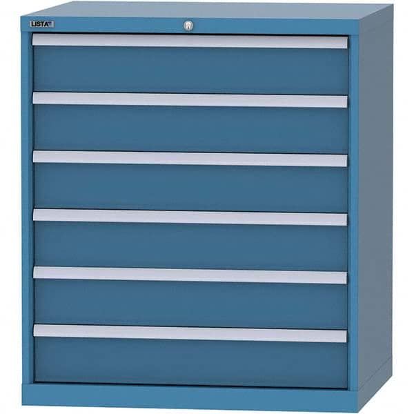 LISTA - 6 Drawer, 84 Compartment Bright Blue Steel Modular Storage Cabinet - Apex Tool & Supply
