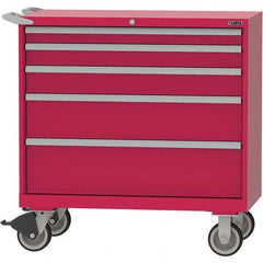 LISTA - 5 Drawer, 84 Compartment Red Steel Modular Storage Cabinet - Apex Tool & Supply