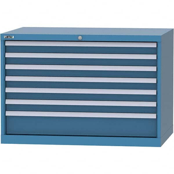 LISTA - 7 Drawer, 84 Compartment Bright Blue Steel Modular Storage Cabinet - Apex Tool & Supply