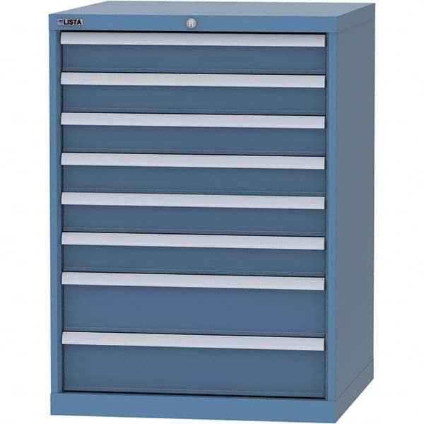 LISTA - 8 Drawer, 45 Compartment Bright Blue Steel Modular Storage Cabinet - Apex Tool & Supply