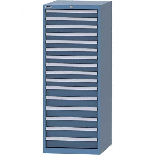 LISTA - 16 Drawer, 99 Compartment Bright Blue Steel Modular Storage Cabinet - Apex Tool & Supply