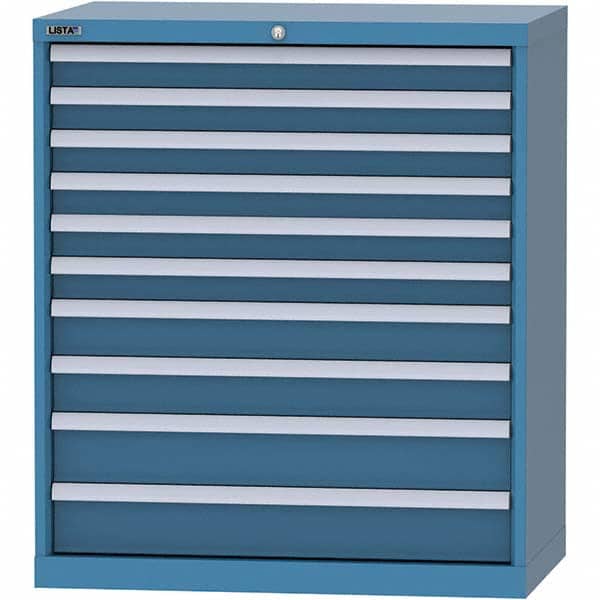 LISTA - 10 Drawer, 84 Compartment Bright Blue Steel Modular Storage Cabinet - Apex Tool & Supply
