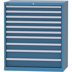 LISTA - 10 Drawer, 84 Compartment Bright Blue Steel Modular Storage Cabinet - Apex Tool & Supply