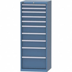 LISTA - 10 Drawer, 84 Compartment Bright Blue Steel Modular Storage Cabinet - Apex Tool & Supply