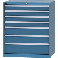 LISTA - 7 Drawer, 84 Compartment Bright Blue Steel Modular Storage Cabinet - Apex Tool & Supply