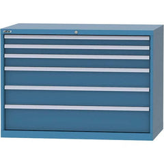 LISTA - 6 Drawer, 99 Compartment Bright Blue Steel Modular Storage Cabinet - Apex Tool & Supply
