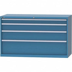 LISTA - 4 Drawer, 84 Compartment Bright Blue Steel Modular Storage Cabinet - Apex Tool & Supply
