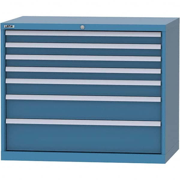 LISTA - 7 Drawer, 99 Compartment Bright Blue Steel Modular Storage Cabinet - Apex Tool & Supply