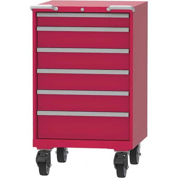 LISTA - 6 Drawer, 45 Compartment Red Steel Modular Storage Cabinet - Apex Tool & Supply