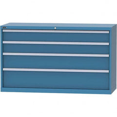 LISTA - 4 Drawer, 84 Compartment Bright Blue Steel Modular Storage Cabinet - Apex Tool & Supply