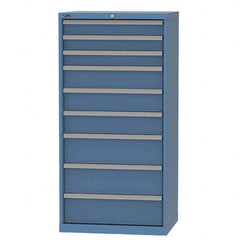 LISTA - 9 Drawer, 124 Compartment Bright Blue Steel Modular Storage Cabinet - Apex Tool & Supply