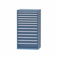 LISTA - 10 Drawer, 124 Compartment Bright Blue Steel Modular Storage Cabinet - Apex Tool & Supply