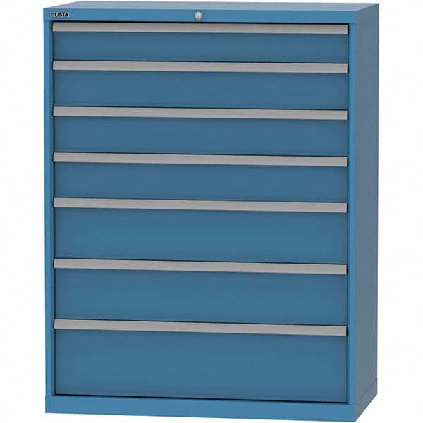 LISTA - 7 Drawer, 84 Compartment Bright Blue Steel Modular Storage Cabinet - Apex Tool & Supply