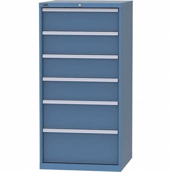 LISTA - 6 Drawer, 45 Compartment Bright Blue Steel Modular Storage Cabinet - Apex Tool & Supply