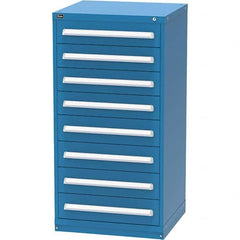 Vidmar - 8 Drawer, 124 Compartment Bright Blue Steel Modular Storage Cabinet - Apex Tool & Supply