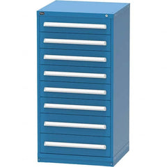 Vidmar - 8 Drawer, 124 Compartment Bright Blue Steel Modular Storage Cabinet - Apex Tool & Supply
