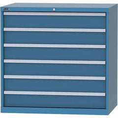 LISTA - 6 Drawer, 99 Compartment Bright Blue Steel Modular Storage Cabinet - Apex Tool & Supply