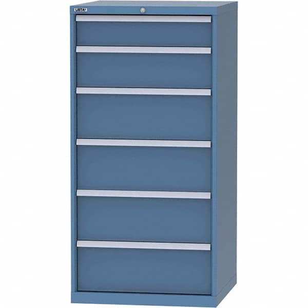 LISTA - 6 Drawer, 45 Compartment Bright Blue Steel Modular Storage Cabinet - Apex Tool & Supply