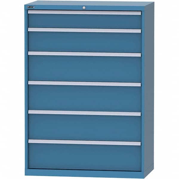 LISTA - 6 Drawer, 84 Compartment Bright Blue Steel Modular Storage Cabinet - Apex Tool & Supply