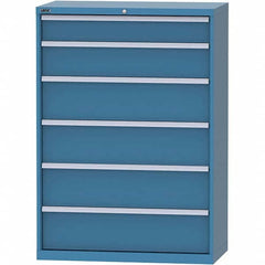 LISTA - 6 Drawer, 84 Compartment Bright Blue Steel Modular Storage Cabinet - Apex Tool & Supply