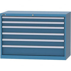LISTA - 6 Drawer, 84 Compartment Bright Blue Steel Modular Storage Cabinet - Apex Tool & Supply