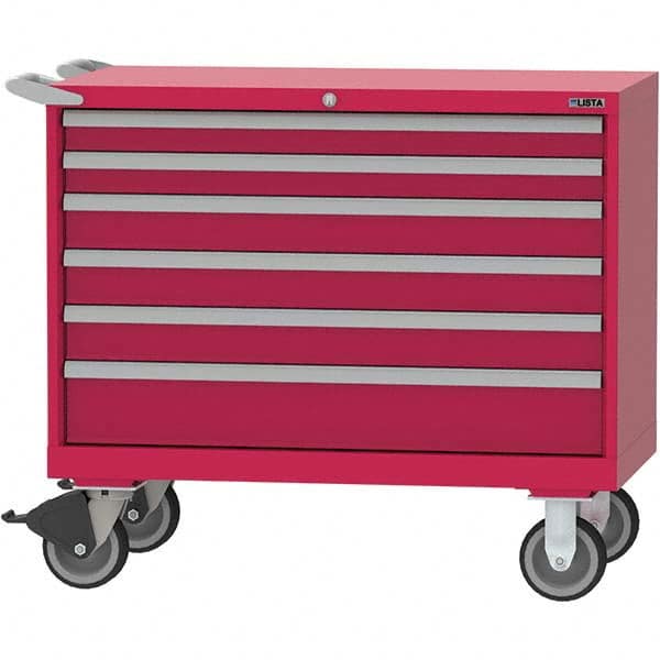 LISTA - 6 Drawer, 84 Compartment Red Steel Modular Storage Cabinet - Apex Tool & Supply