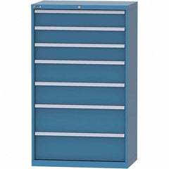 LISTA - 7 Drawer, 84 Compartment Bright Blue Steel Modular Storage Cabinet - Apex Tool & Supply