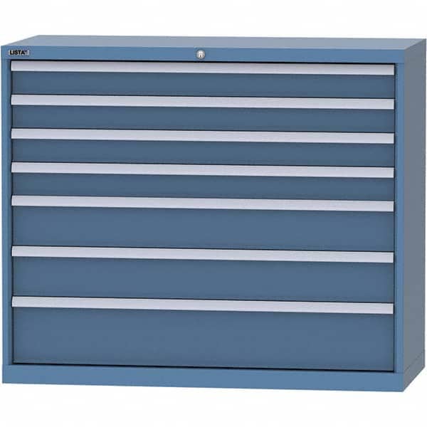 LISTA - 7 Drawer, 99 Compartment Bright Blue Steel Modular Storage Cabinet - Apex Tool & Supply