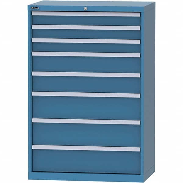 LISTA - 8 Drawer, 84 Compartment Bright Blue Steel Modular Storage Cabinet - Apex Tool & Supply
