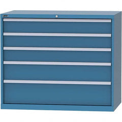 LISTA - 5 Drawer, 99 Compartment Bright Blue Steel Modular Storage Cabinet - Apex Tool & Supply