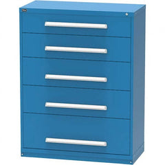Vidmar - 5 Drawer, 45 Compartment Bright Blue Steel Modular Storage Cabinet - Apex Tool & Supply