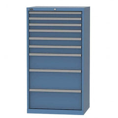LISTA - 9 Drawer, 124 Compartment Bright Blue Steel Modular Storage Cabinet - Apex Tool & Supply