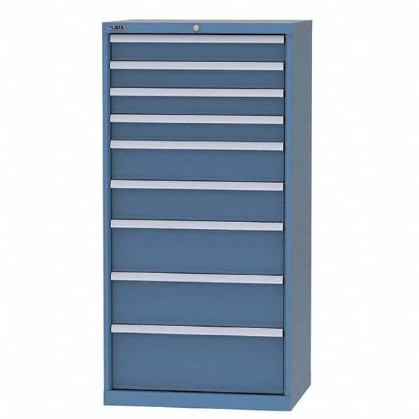 LISTA - 8 Drawer, 124 Compartment Bright Blue Steel Modular Storage Cabinet - Apex Tool & Supply