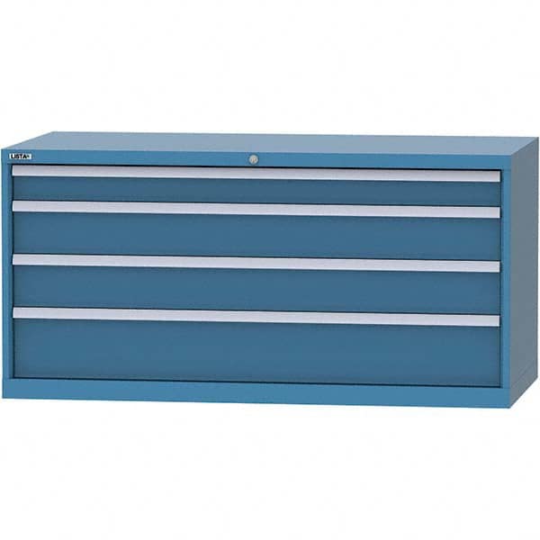 LISTA - 4 Drawer, 84 Compartment Bright Blue Steel Modular Storage Cabinet - Apex Tool & Supply